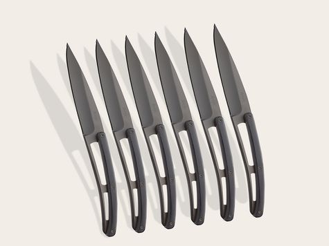 6 Deejo Tafelmesser Prestige, Ebenholz