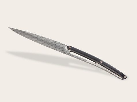 6 Deejo Tafelmesser Prestige, Ebenholz / Geometrie