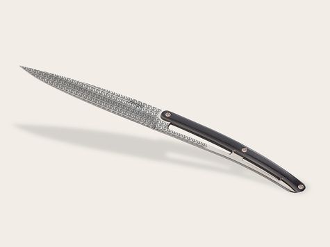 6 Deejo Tafelmesser Prestige, Ebenholz / Geometrie